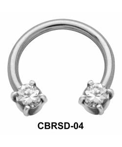 Shiny CZ Nipple Circular Barbell CBRSD-04