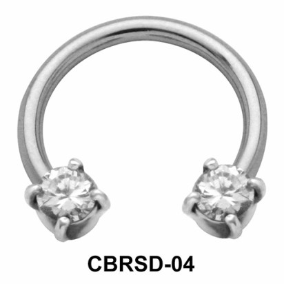 Shiny CZ Nipple Circular Barbell CBRSD-04