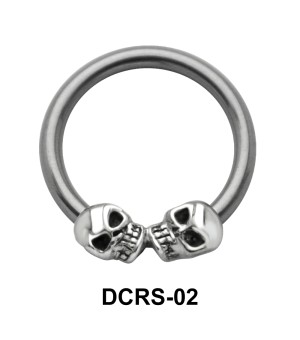 Skull Nipple Piercing Closure Ring DCRS-02 