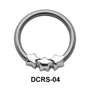 Triple Stars Nipple Piercing Closure Ring DCRS-04