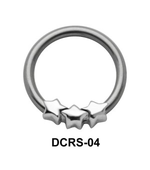 Triple Stars Nipple Piercing Closure Ring DCRS-04