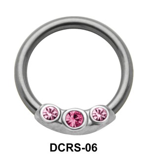 Triple Stones Nipple Piercing Closure Ring DCRS-06