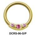 Triple Stones Nipple Piercing Closure Ring DCRS-06