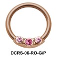 Triple Stones Nipple Piercing Closure Ring DCRS-06