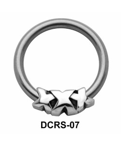 Triple X Shaped Nipple Piercing Closure Ring DCRS-07