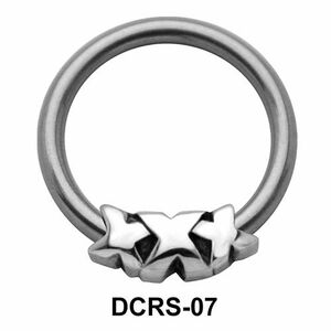 Triple X Shaped Nipple Piercing Closure Ring DCRS-07