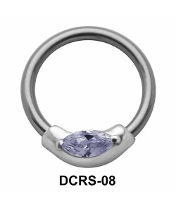 CZ Stone Nipple Piercing Closure Ring DCRS-08