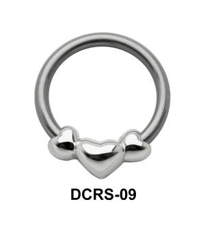 Triple Heart Nipple Piercing Closure Ring DCRS-09