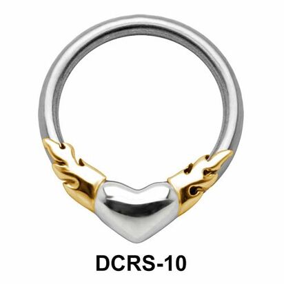 Fiery Heart Nipple Piercing Closure Ring DCRS-10