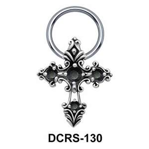 Designer Cross Nipple Piercing Closure Ring DCRS-130