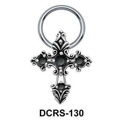 Designer Cross Nipple Piercing Closure Ring DCRS-130