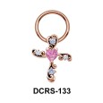 Stone Heart Nipple Piercing Closure Ring DCRS-133