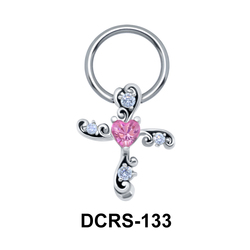 Stone Heart Nipple Piercing Closure Ring DCRS-133