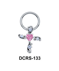 Stone Heart Nipple Piercing Closure Ring DCRS-133