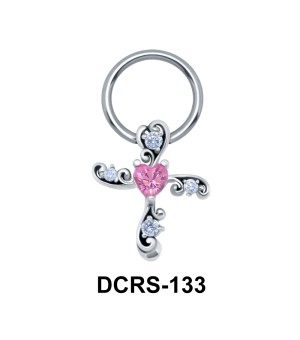 Stone Heart Nipple Piercing Closure Ring DCRS-133