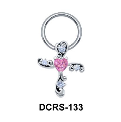 Stone Heart Nipple Piercing Closure Ring DCRS-133