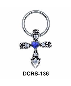 Heart Cross Nipple Piercing Closure Ring DCRS-136