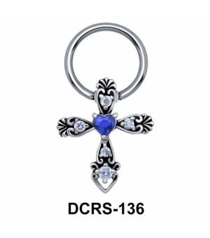 Heart Cross Nipple Piercing Closure Ring DCRS-136