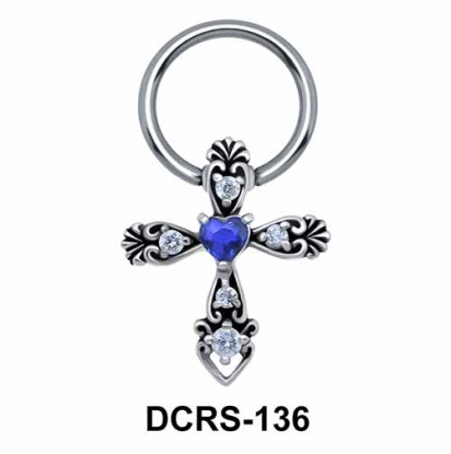 Heart Cross Nipple Piercing Closure Ring DCRS-136