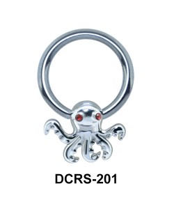 Octopus Shaped Nipple Piercing Closure Ring DCRS-201