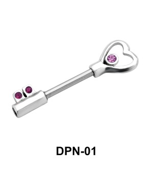 Heart Lock Double Nipple Piercing DPN-01