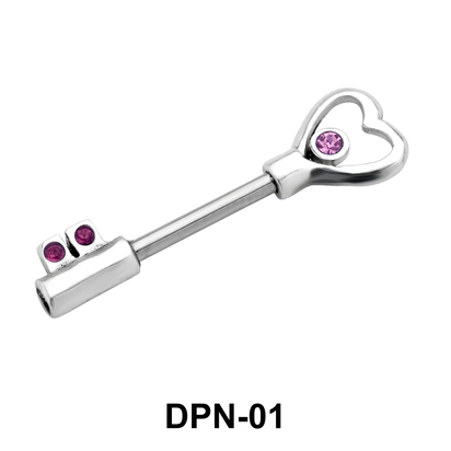 Heart Lock Double Nipple Piercing DPN-01