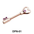 Heart Lock Double Nipple Piercing DPN-01