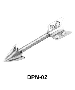 Arrow Shaped Double Nipple Piercing DPN-02