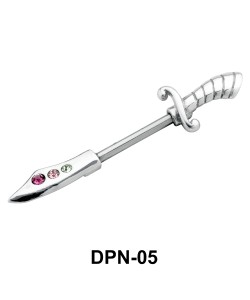 Dagger Shaped Double Nipple Piercing DPN-05