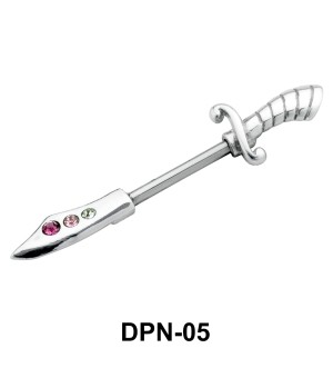 Dagger Shaped Double Nipple Piercing DPN-05