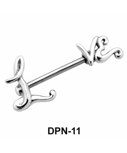 LOVE Script Double Nipple Piercing DPN-11