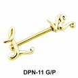 LOVE Script Double Nipple Piercing DPN-11