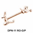 LOVE Script Double Nipple Piercing DPN-11
