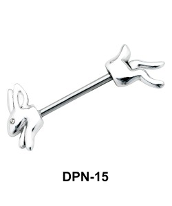 Rabbit Shaped Double Nipple Piercing DPN-15