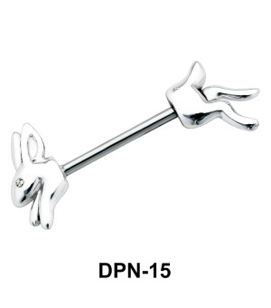 Rabbit Shaped Double Nipple Piercing DPN-15