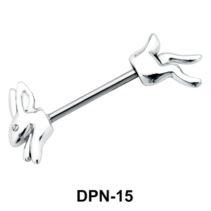 Rabbit Shaped Double Nipple Piercing DPN-15