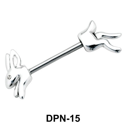 Rabbit Shaped Double Nipple Piercing DPN-15