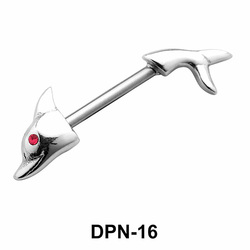 Dolphin Shaped Double Nipple Piercing DPN-16