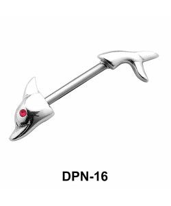 Dolphin Shaped Double Nipple Piercing DPN-16