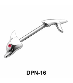 Dolphin Shaped Double Nipple Piercing DPN-16