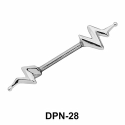Lightening Shaped Double Nipple Piercing DPN-28