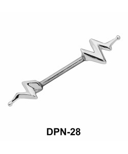 Lightening Shaped Double Nipple Piercing DPN-28