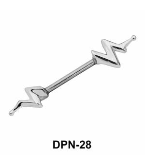 Lightening Shaped Double Nipple Piercing DPN-28