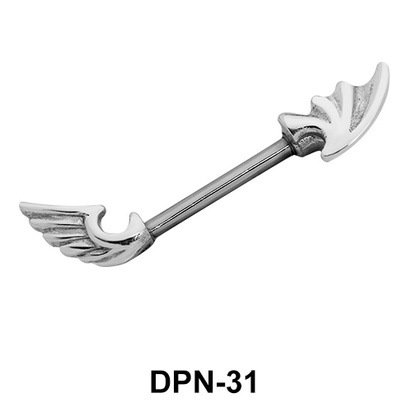 Wing Shaped Double Nipple Piercing DPN-31