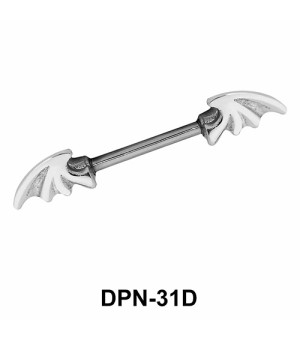 Bat Wings Shaped Double Nipple Piercing DPN-31D