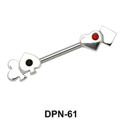 Card Sign Shaped Double Nipple Piercing DPN-61