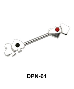 Card Sign Shaped Double Nipple Piercing DPN-61