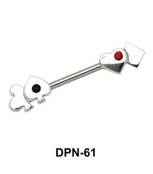 Card Sign Shaped Double Nipple Piercing DPN-61