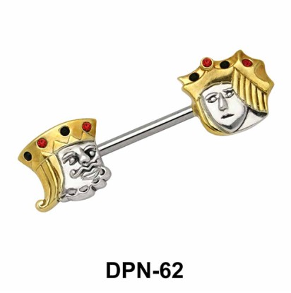 King & Joker Double Nipple Piercing DPN-62