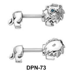 Lion Shaped Double Nipple Piercing DPN-73